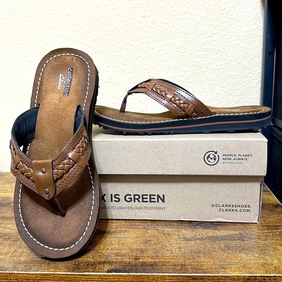 Clarks Fenner Nerice Honey Mon Cheri Flip Flops Sandals, Size 5 - Picture 1 of 7